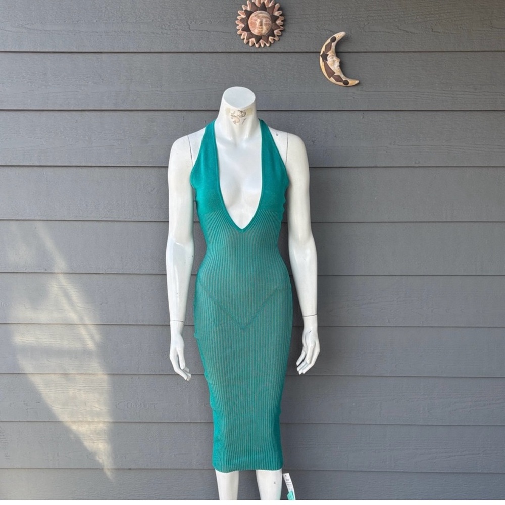 Hera Collection Teal Backless Dress
